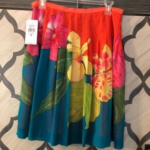 NWT BANDOLINO MULTI-COLORED PLEATED SKIRT